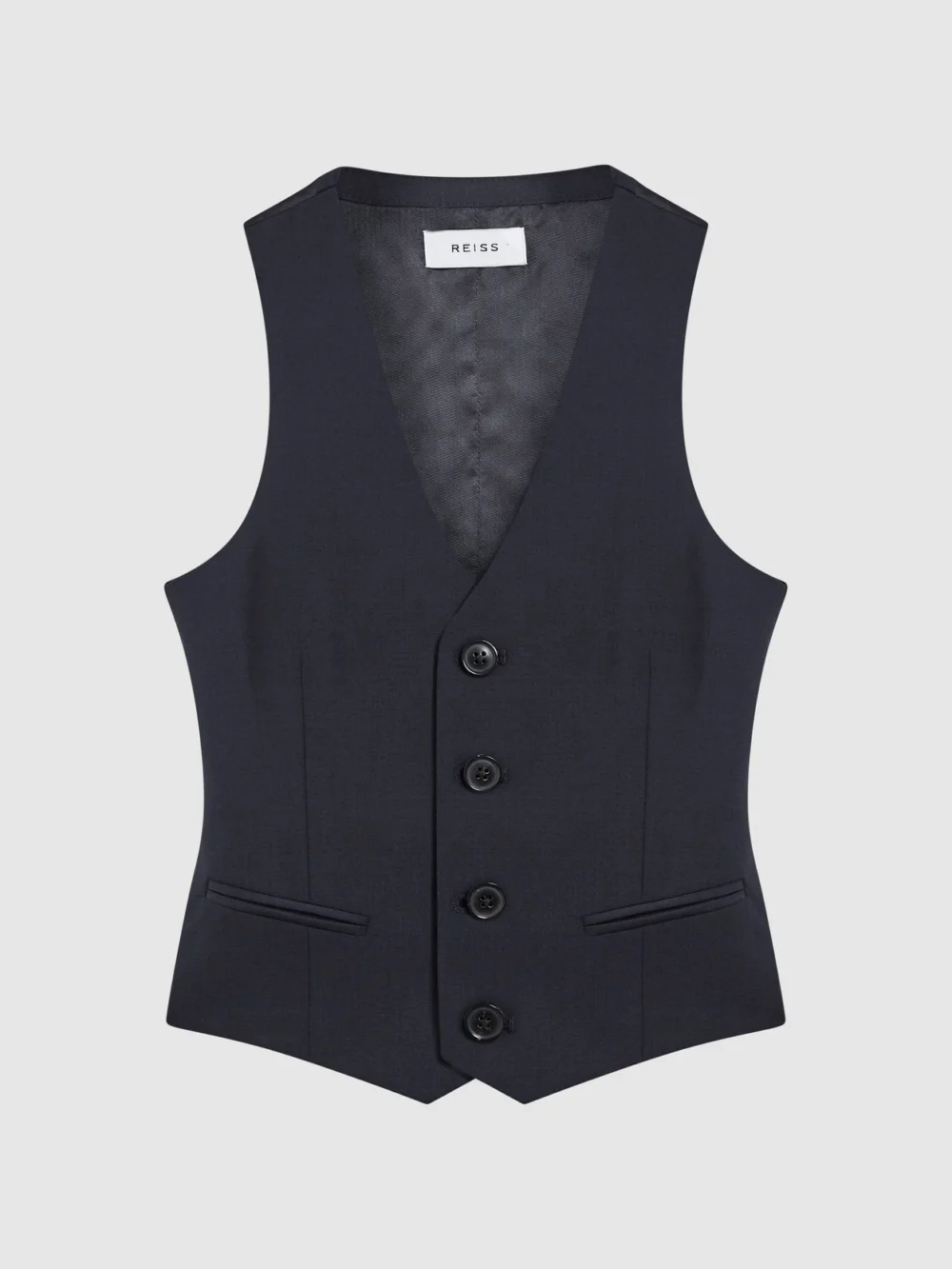 Reiss Hope Travel Waistcoat Wool Plain, view 6