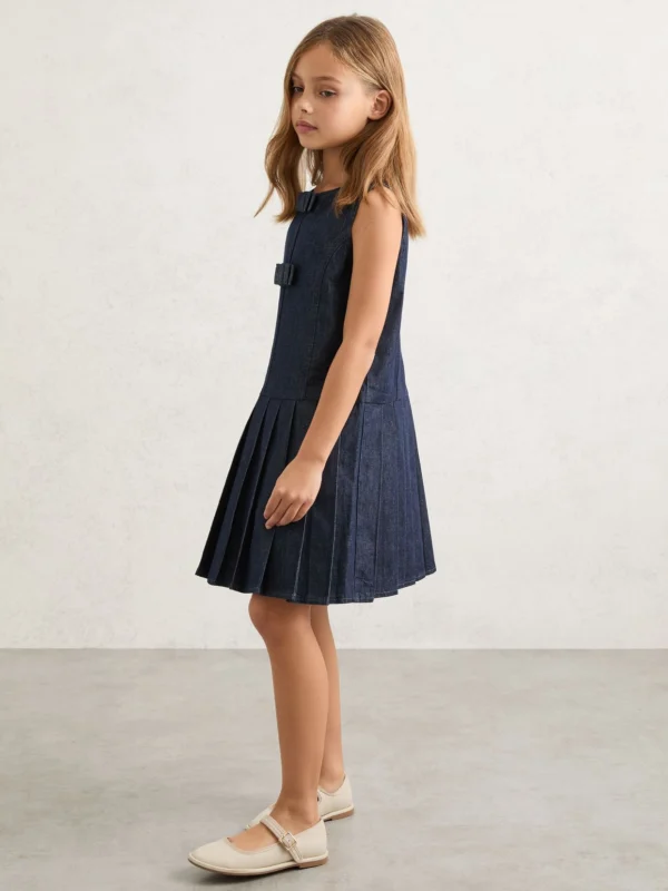 Reiss Indigo 9-13 yrs Sleeveless Pleated Denim Dress