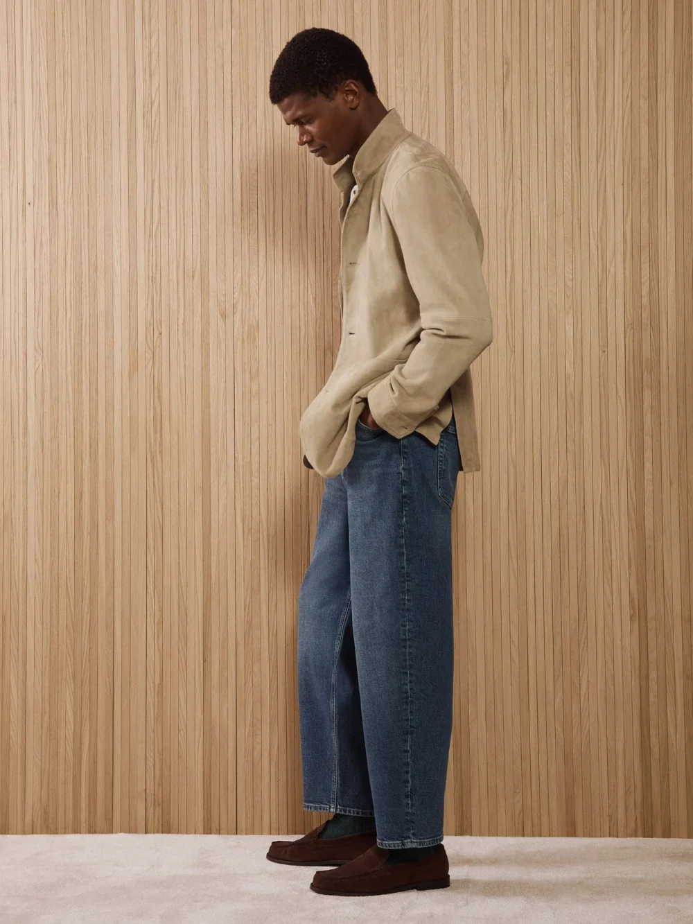 Reiss Indigo Blue Wash Barrel-leg Jeans