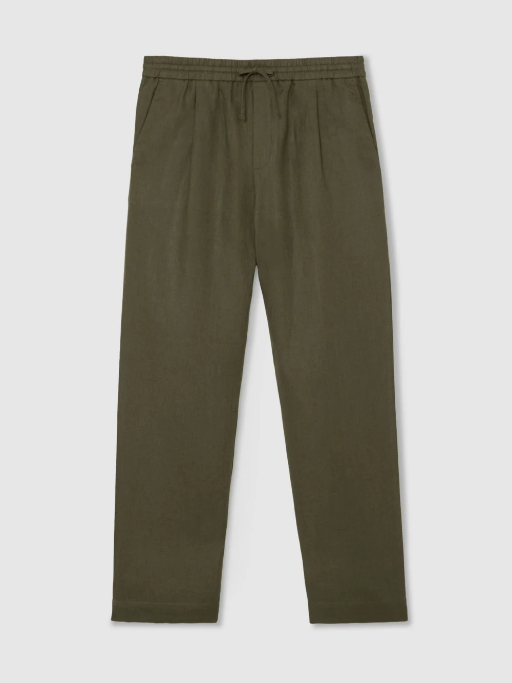 Reiss Ivy Green Linen Relaxed-fit Drawstring Trousers, view 2