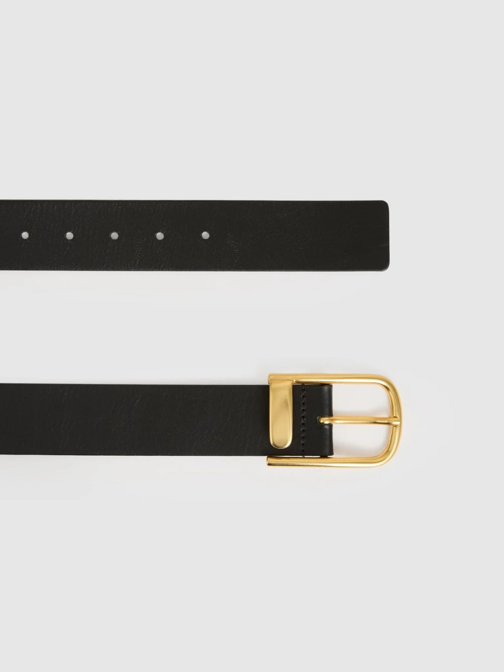 Reiss Iyla Belt Leather Plain in Black, view 3