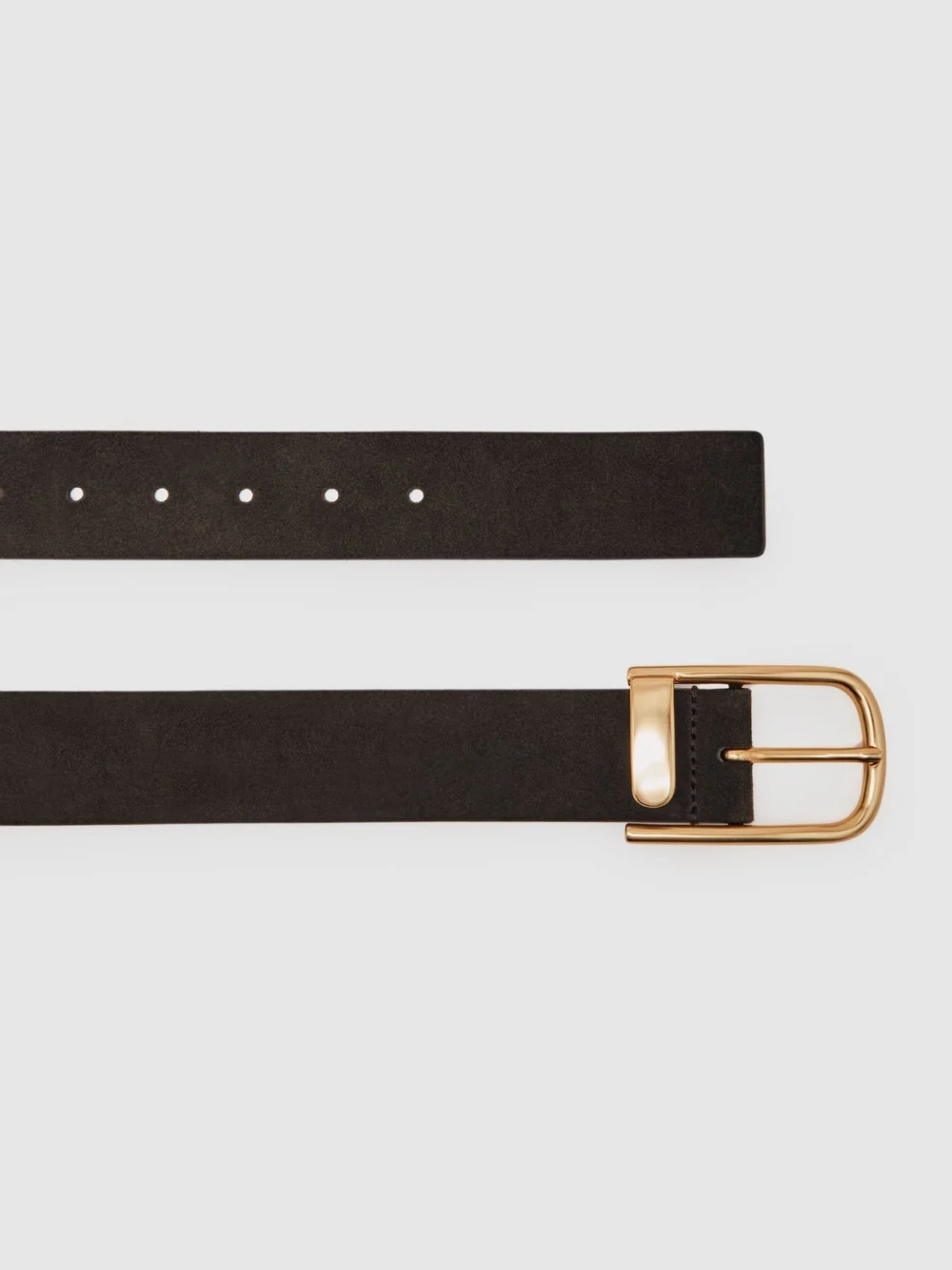 Reiss Iyla Belt Leather Plain in Chocolate, view 3