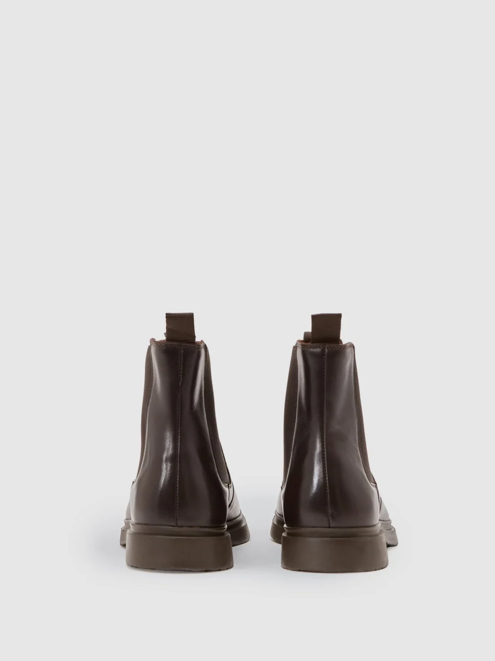 Reiss Jagger Men's Dark Brown Leather Chelsea Boots, view 4