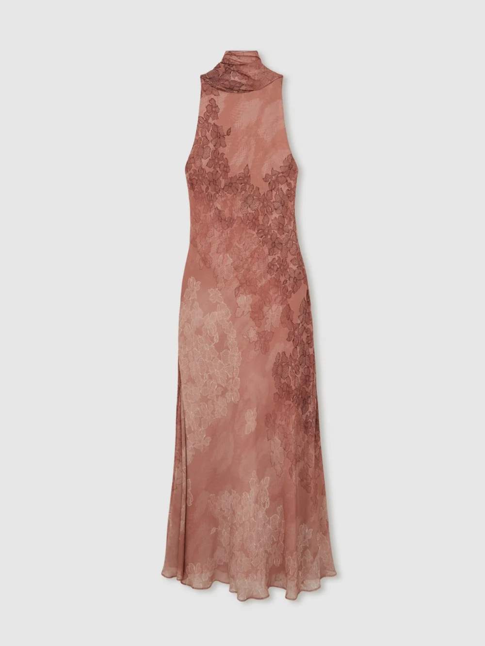Reiss Lacey Women's Pink Floral Print Cape Maxi Dress, view 2