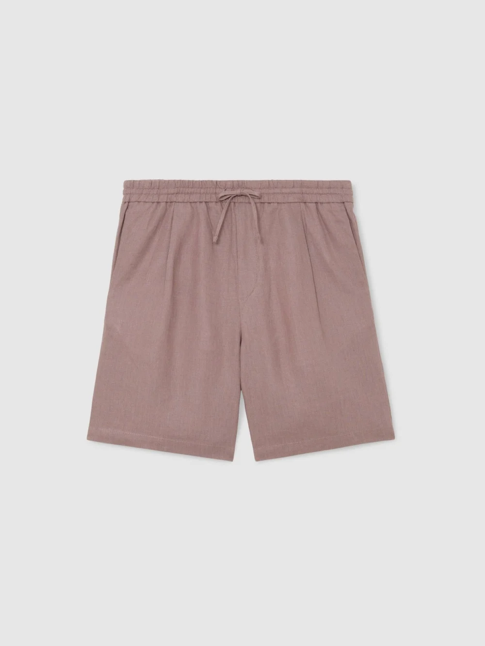 Reiss Lavender Pink Short Linen Drawstring Shorts, view 2