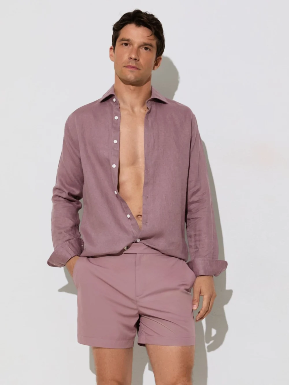 Reiss Lavender Pink Side-adjuster Swim Shorts