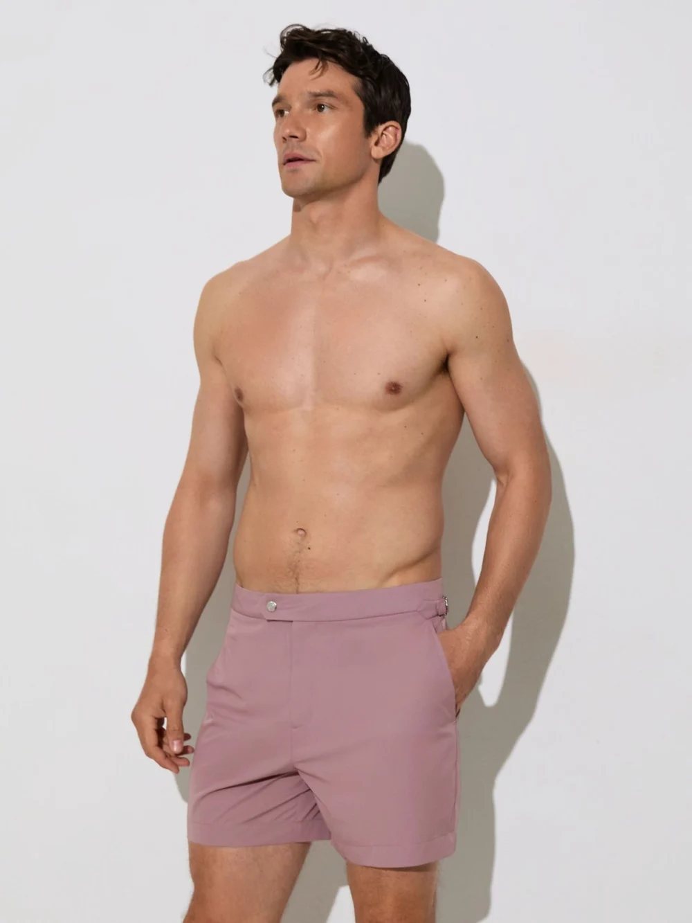 Reiss Lavender Pink Side-adjuster Swim Shorts, view 4