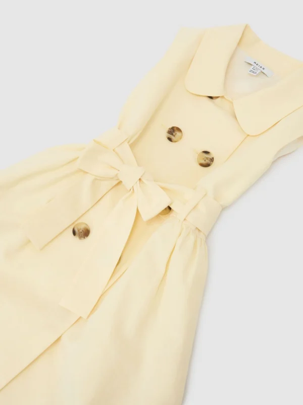 Reiss Lemon Yellow 13-14 yrs Lyocell-blend Buttoned Shirt Dress,