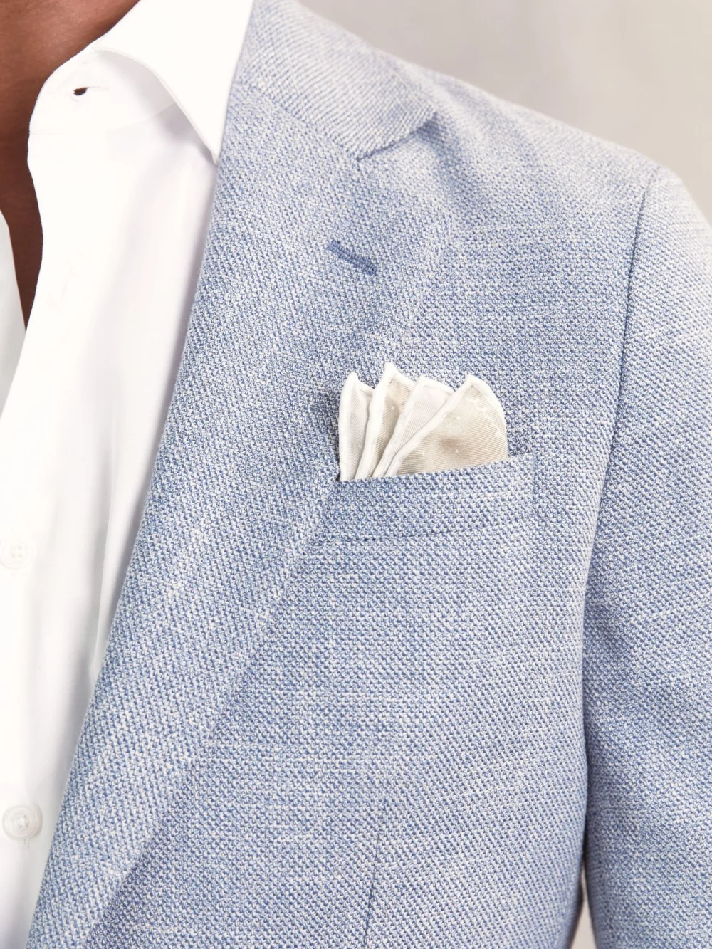 Reiss Liam Champagne Silk Polka Dot Pocket Square,, Beige, view 2