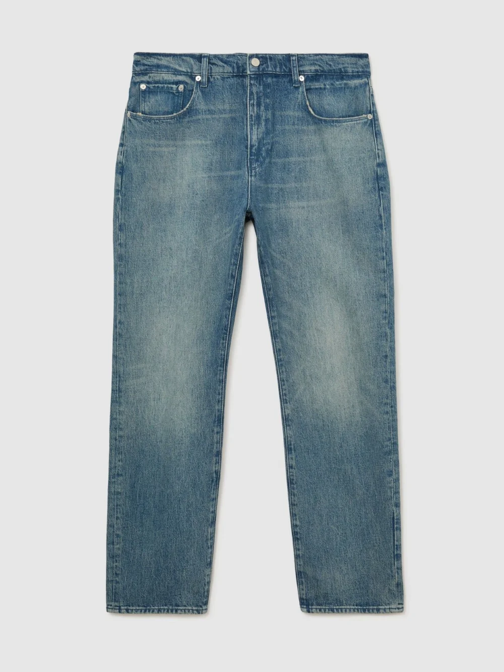 Reiss Light Blue Comfort-stretch Relaxed Straight-leg Jeans, view 2