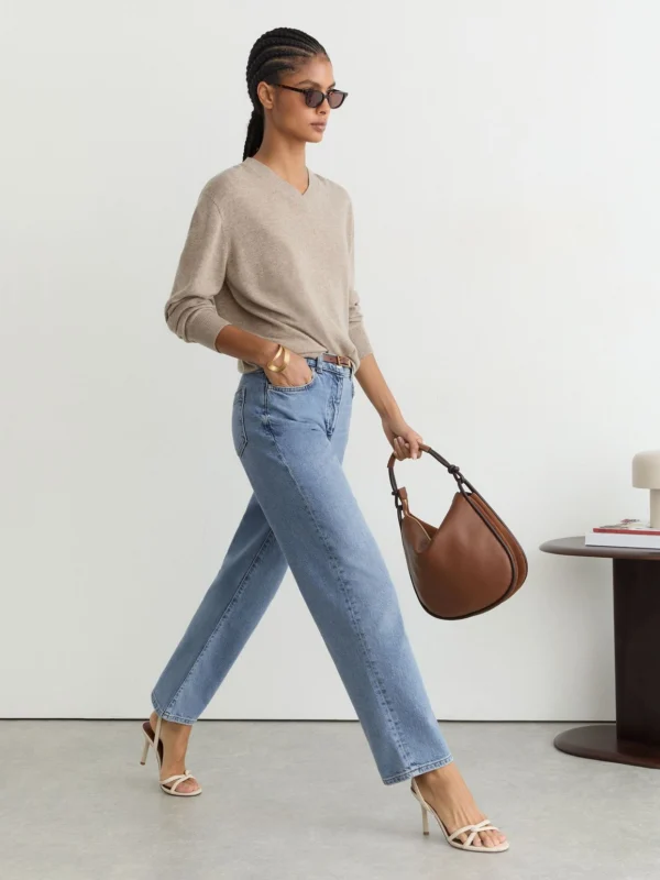 Reiss Light Blue Mid-rise Straight-leg Jeans