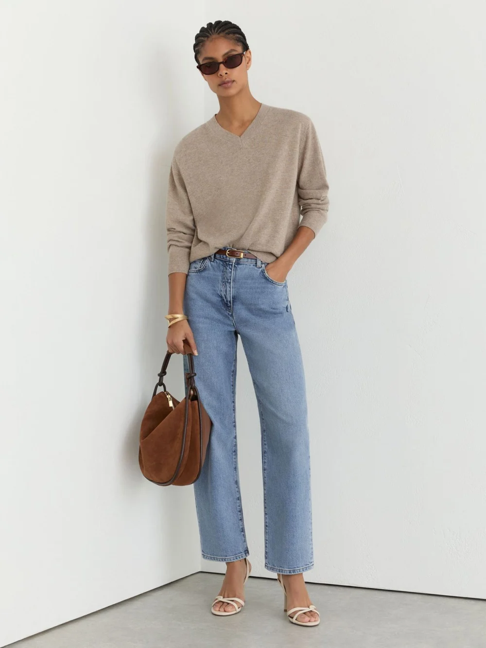 Reiss Light Blue Mid-rise Straight-leg Jeans, view 5