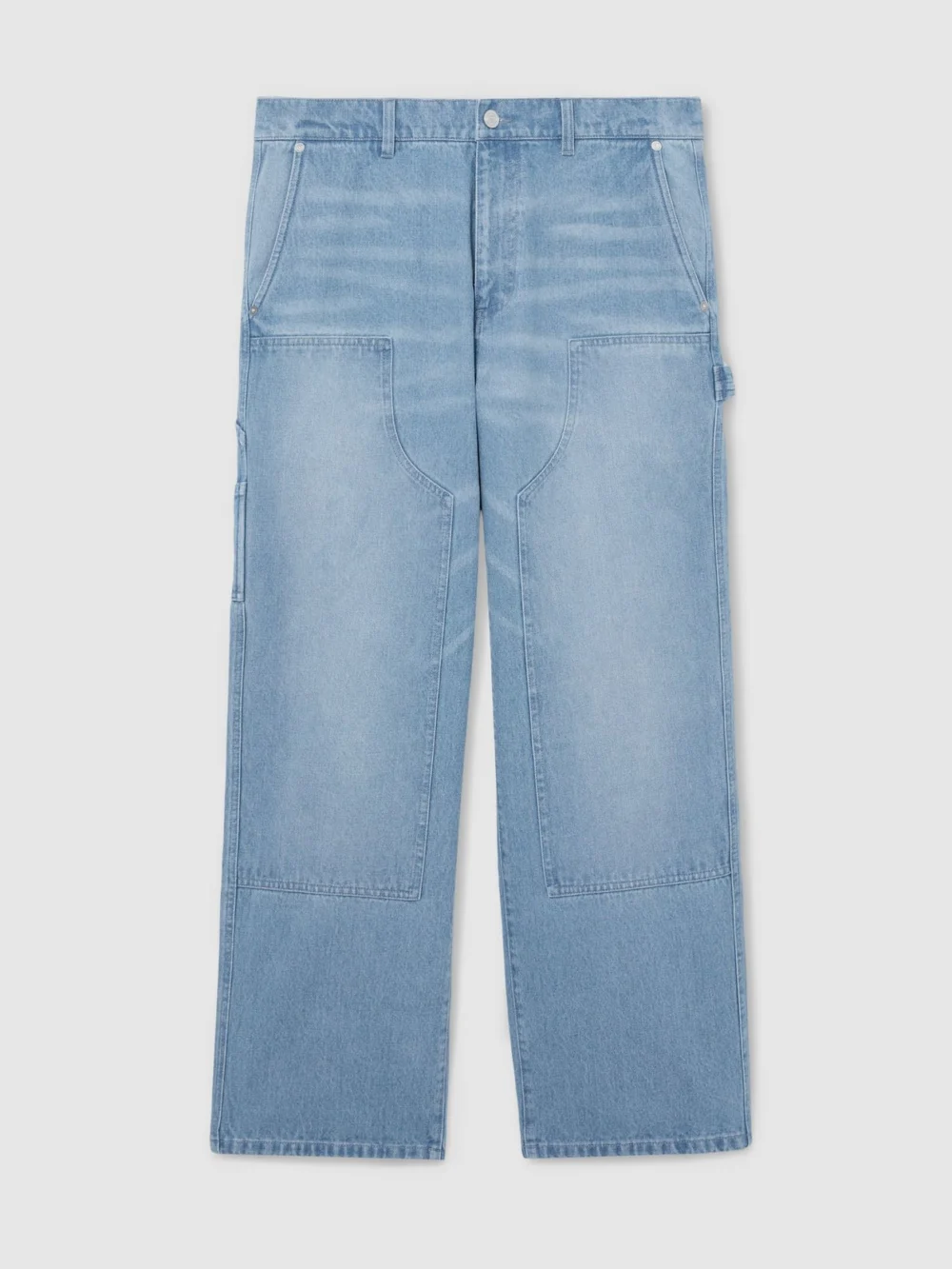 Reiss Light Blue Monogram Relaxed-fit Carpenter Jeans, view 2
