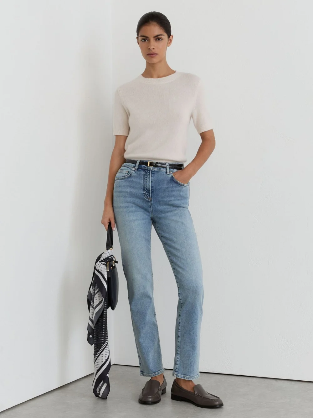 Reiss Light Blue Slim-leg Mid-rise Jeans