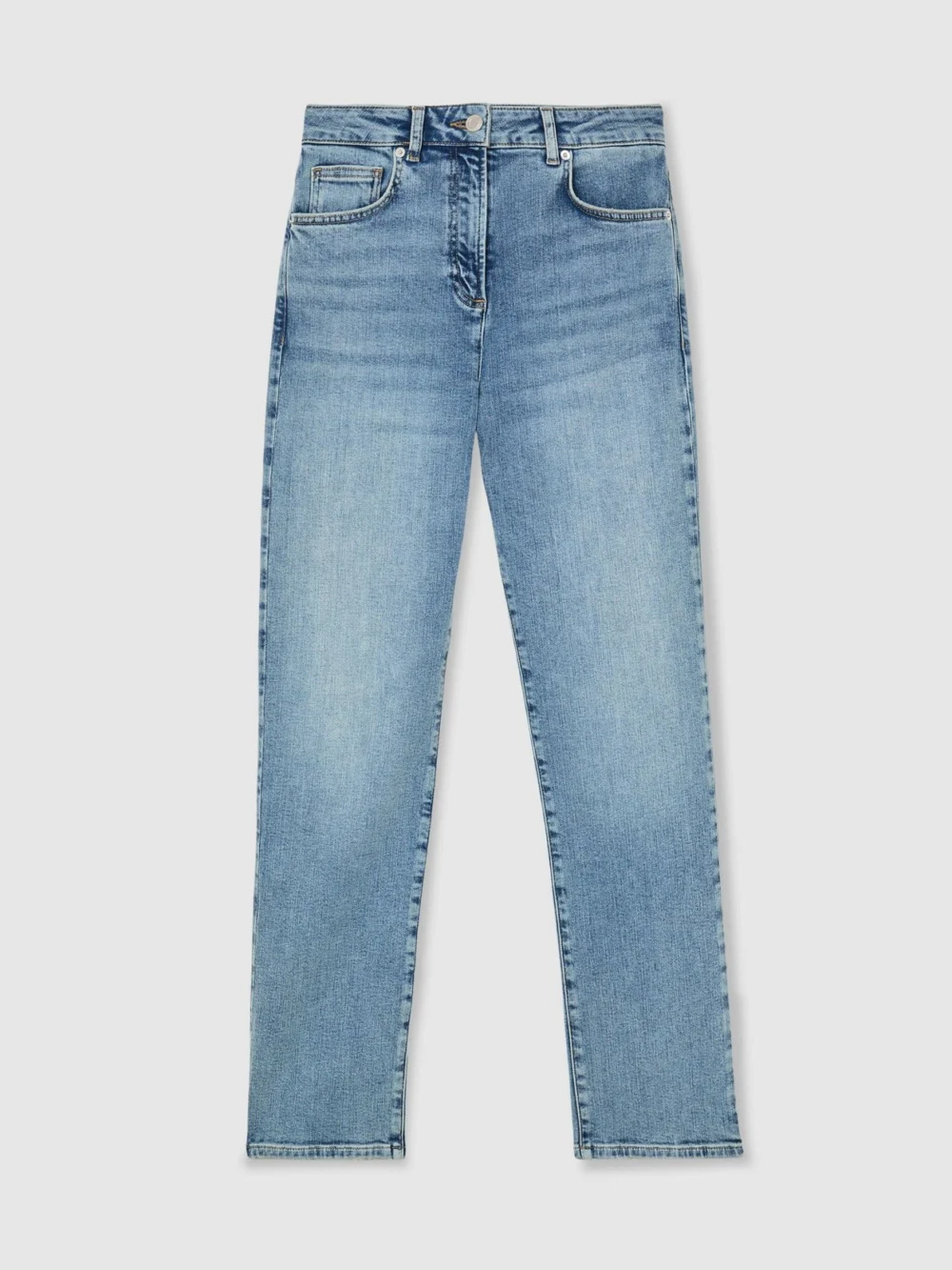 Reiss Light Blue Slim-leg Mid-rise Jeans, view 2