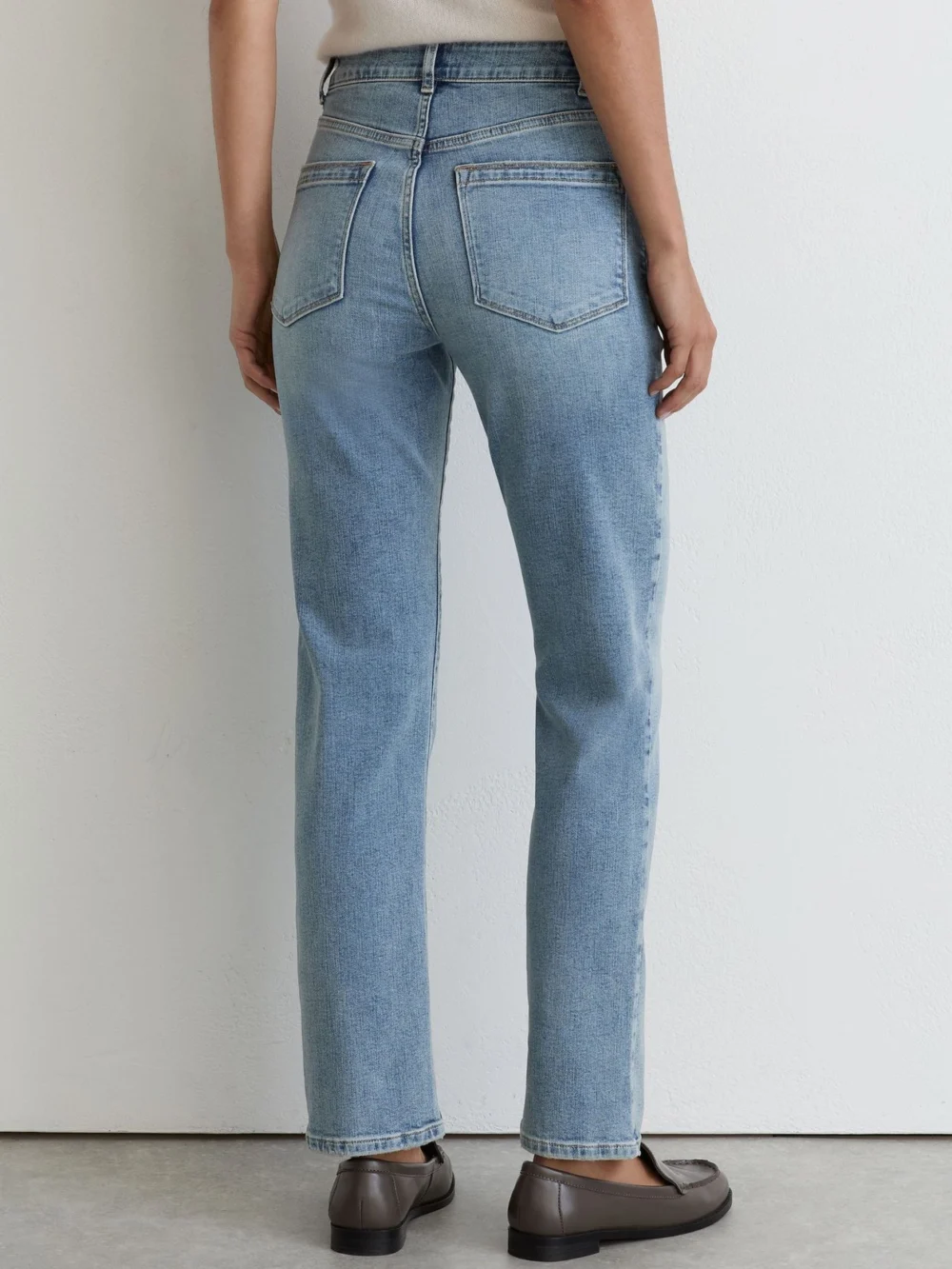 Reiss Light Blue Slim-leg Mid-rise Jeans, view 4