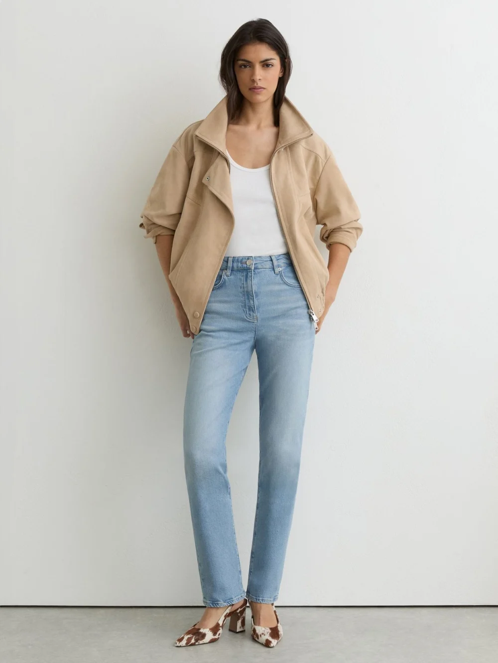 Reiss Light Blue Slim Straight-leg Jeans, view 5