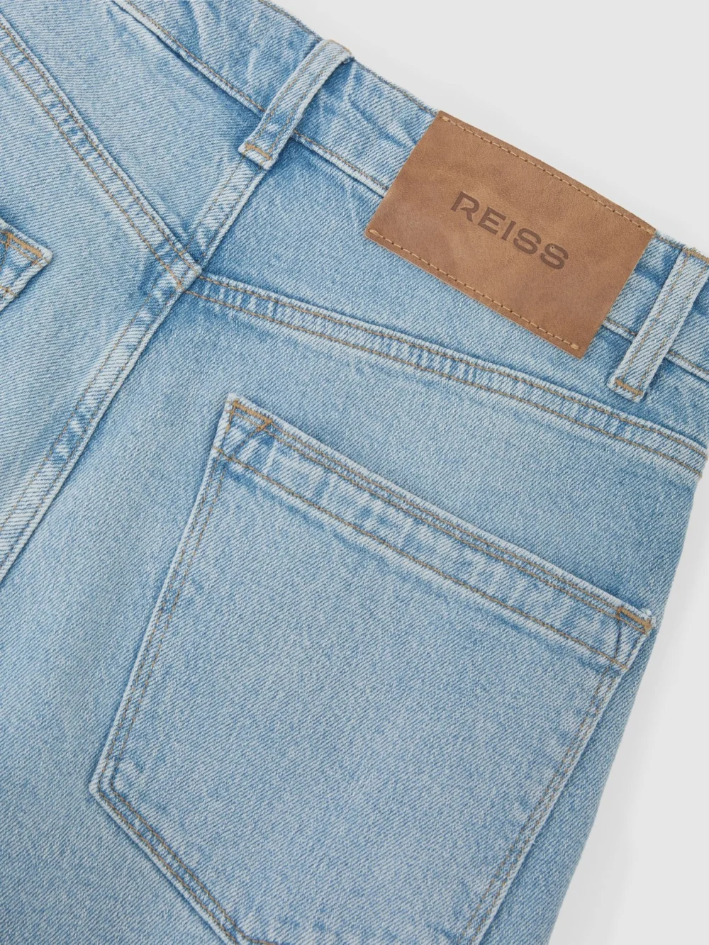Reiss Light Blue Slim Straight-leg Jeans, view 6