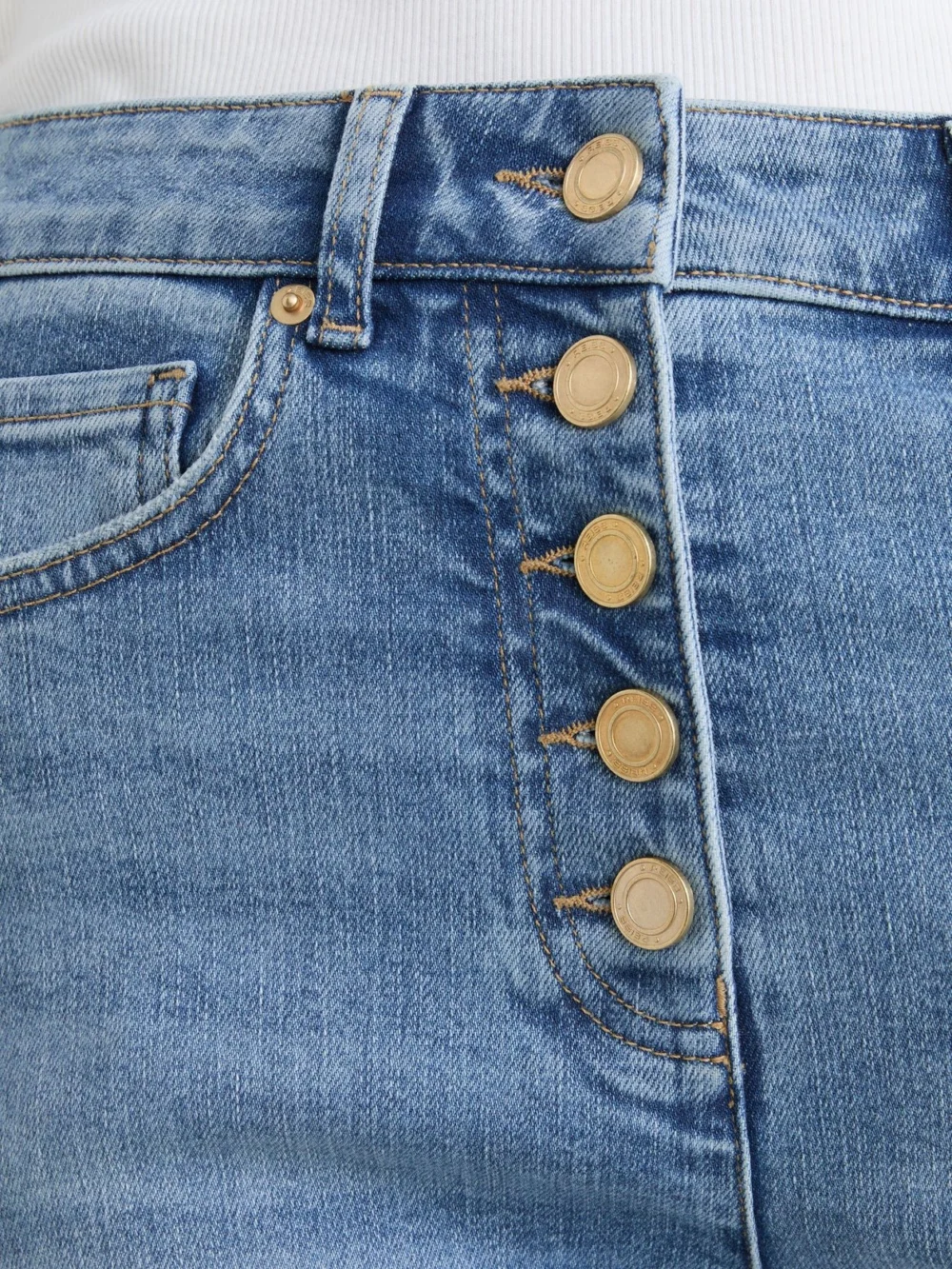 Reiss Light Blue Straight-leg Cropped Jeans, view 4