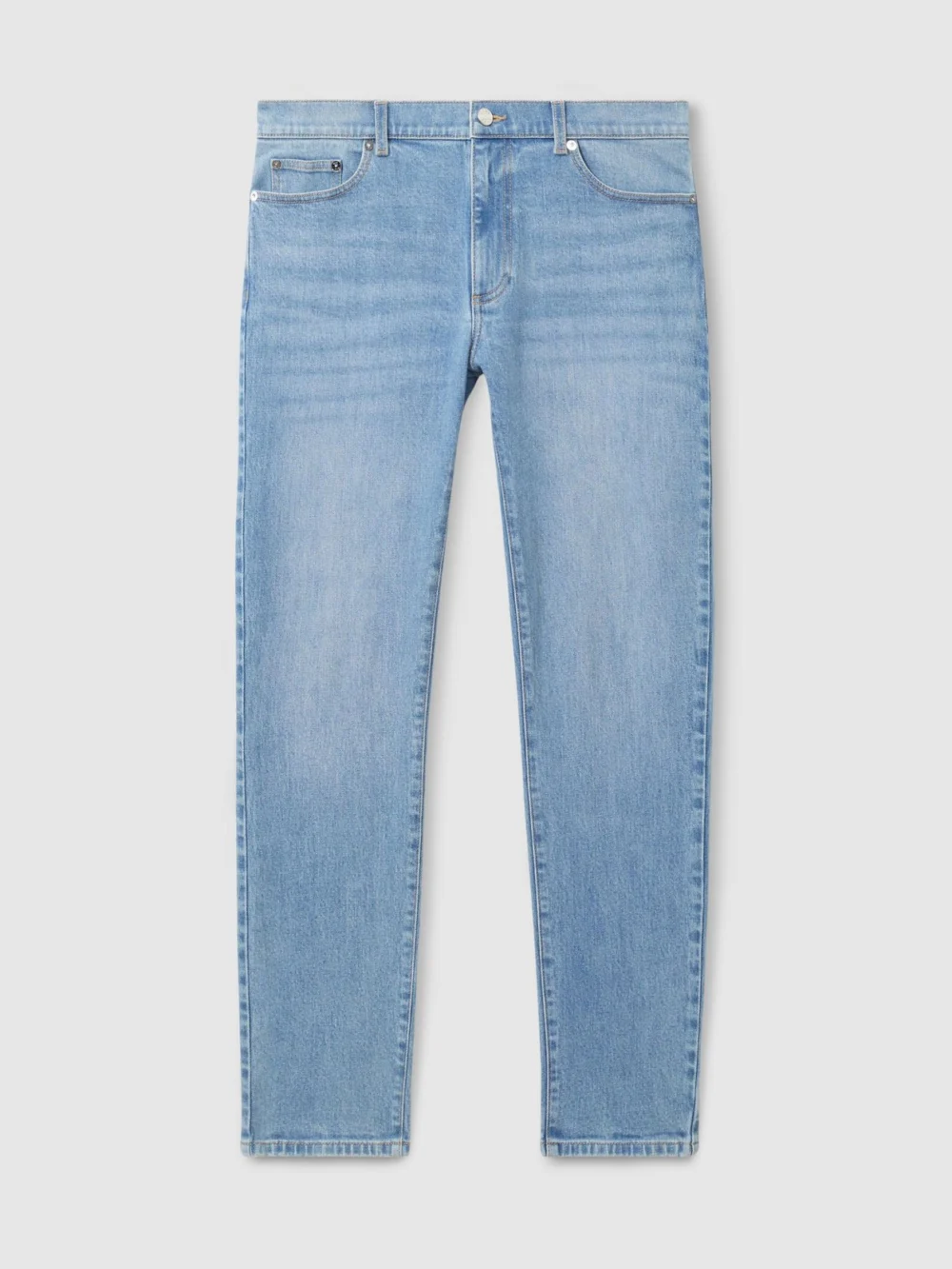 Reiss Light Blue Wash Cotton-blend Slim-fit Jeans, view 2