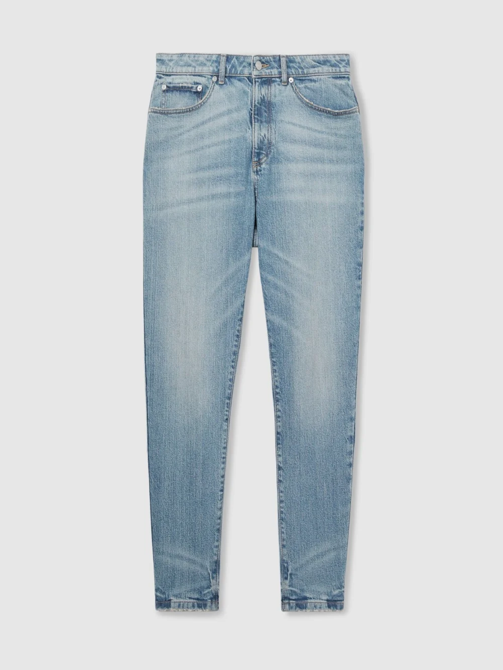 Reiss Light Blue Wash Relaxed-fit Cropped Jeans, view 2