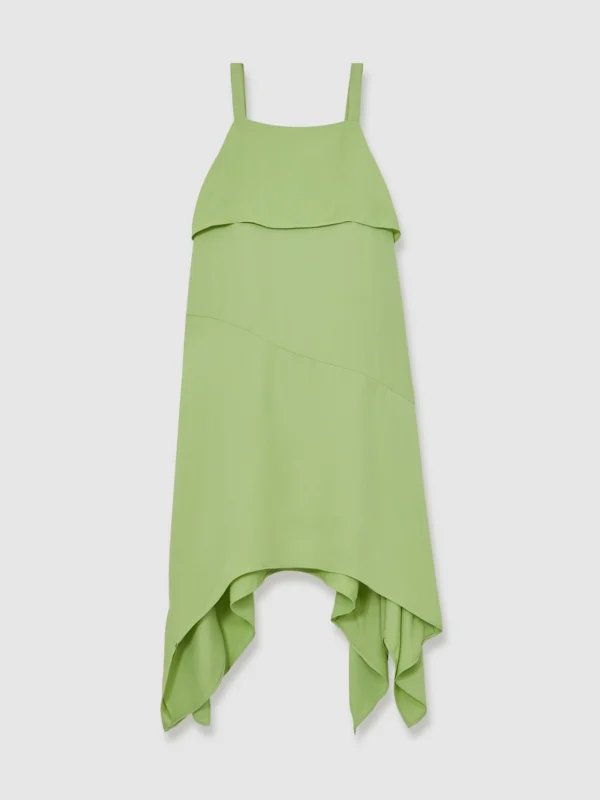 Reiss Light Green Frilled Sleeveless Dress