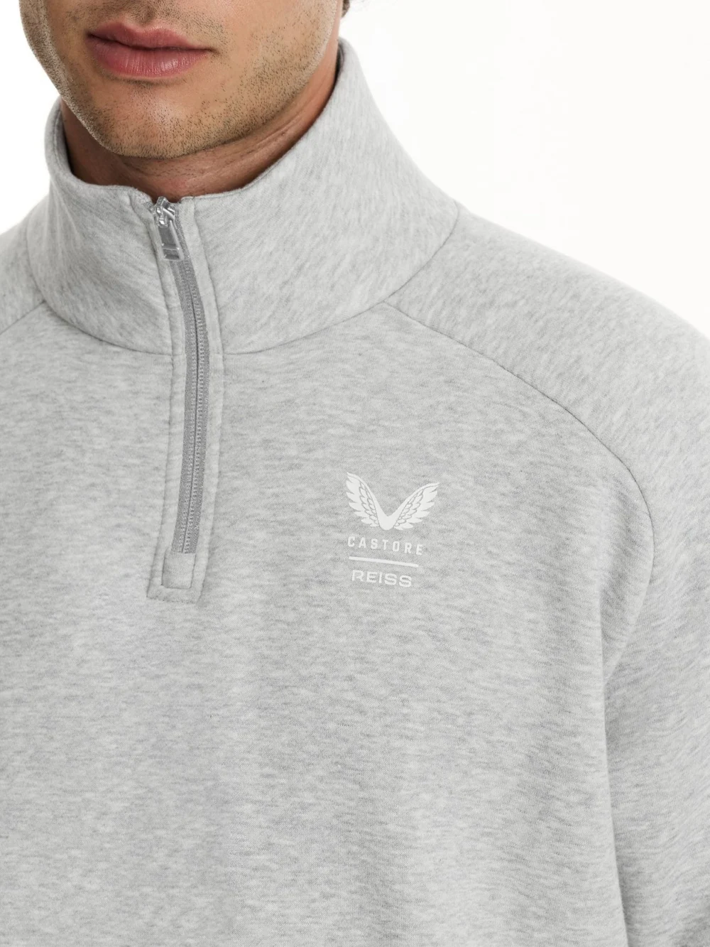 Reiss Light Grey 1 & 4 Sweatshirt | Castore Relaxed Quarter-zip S, view 4