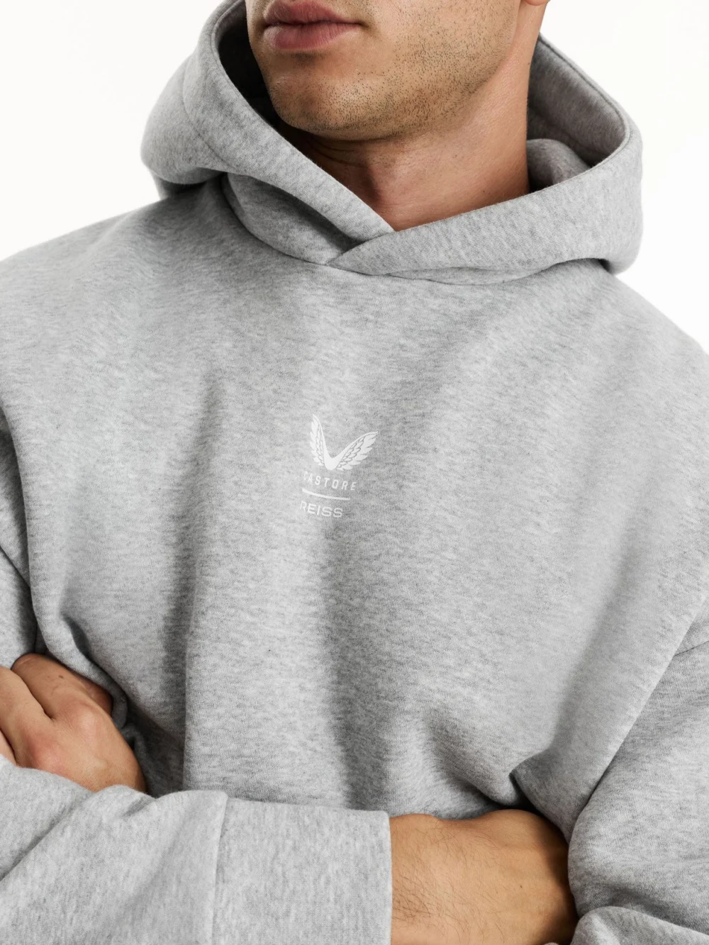 Reiss Light Grey Heather & castore White Cas Oversized | Castore Relaxed-fit, view 4