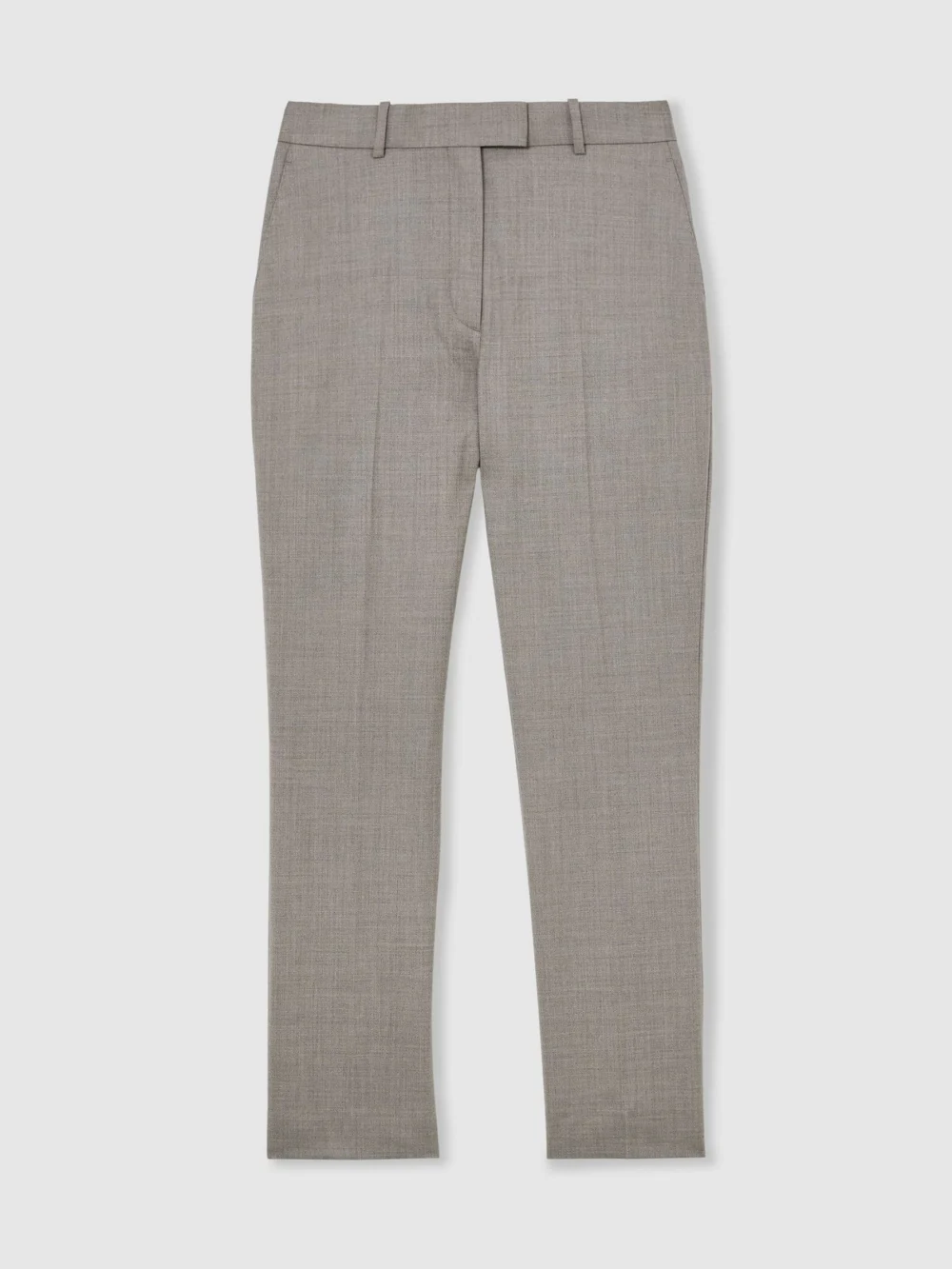 Reiss Light Grey Petite Wool-blend Slim-leg Trousers, view 6