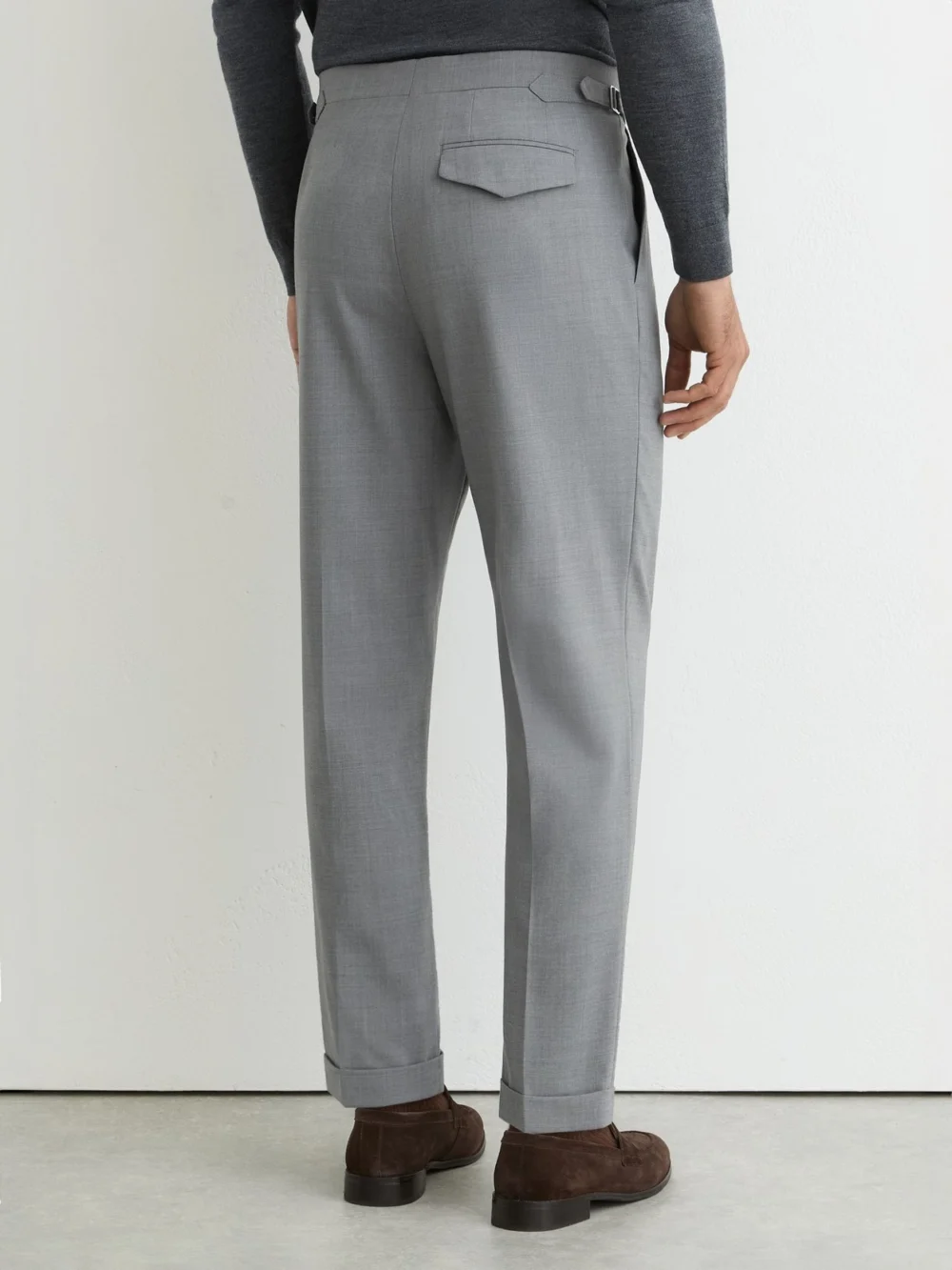 Reiss Light Grey Promise Tailored Fit Side-adjuster Tailored-fit Suit Trousers Wool-blend, view 4