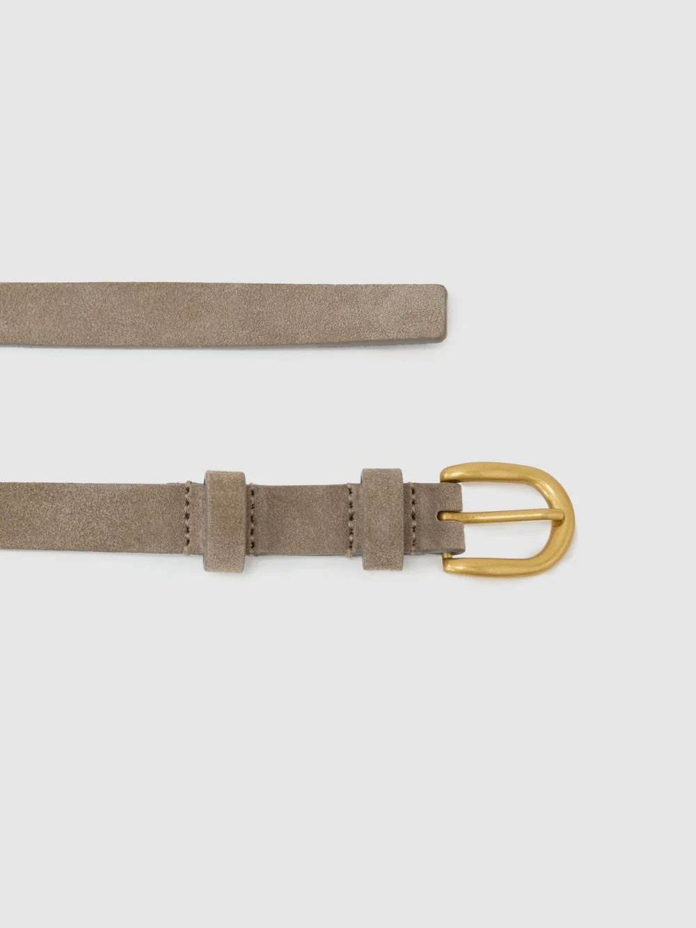 Reiss Light Grey Suede Tie Curved-buckle Belt, view 3
