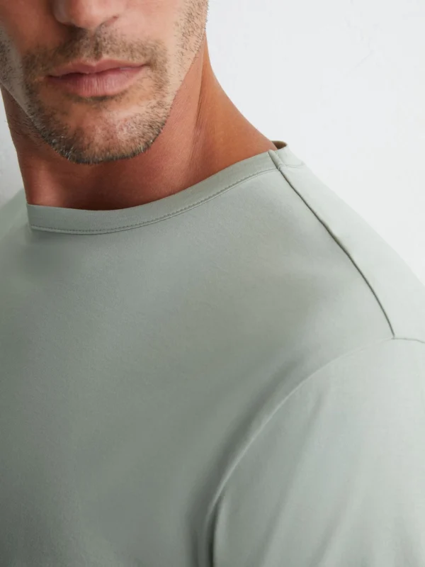 Reiss Light Sage Green Air-water Cotton Tailored-fit T-shirt