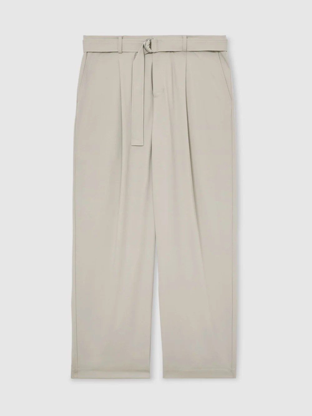 Reiss Light Stone Belted Relaxed-fit Pleated Trousers, view 2