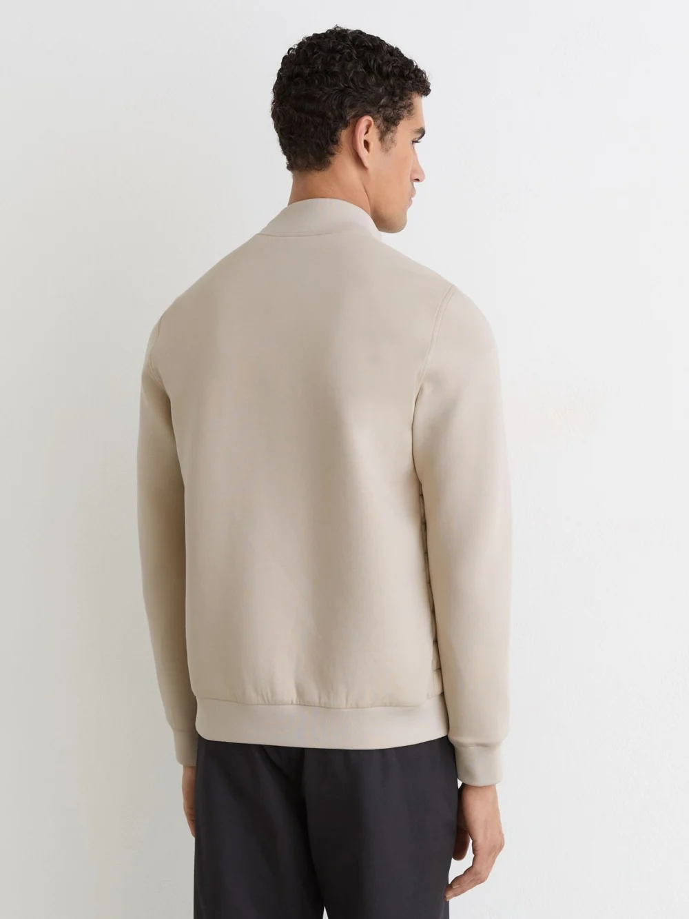 Reiss Light Stone Hybrid Quilt and Interlock Zip Jacket, view 4