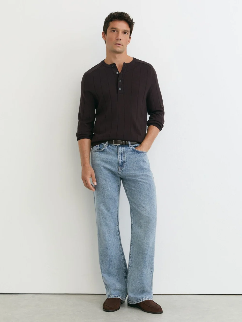 Reiss Light Stone Wash Relaxed Flared-leg Jeans