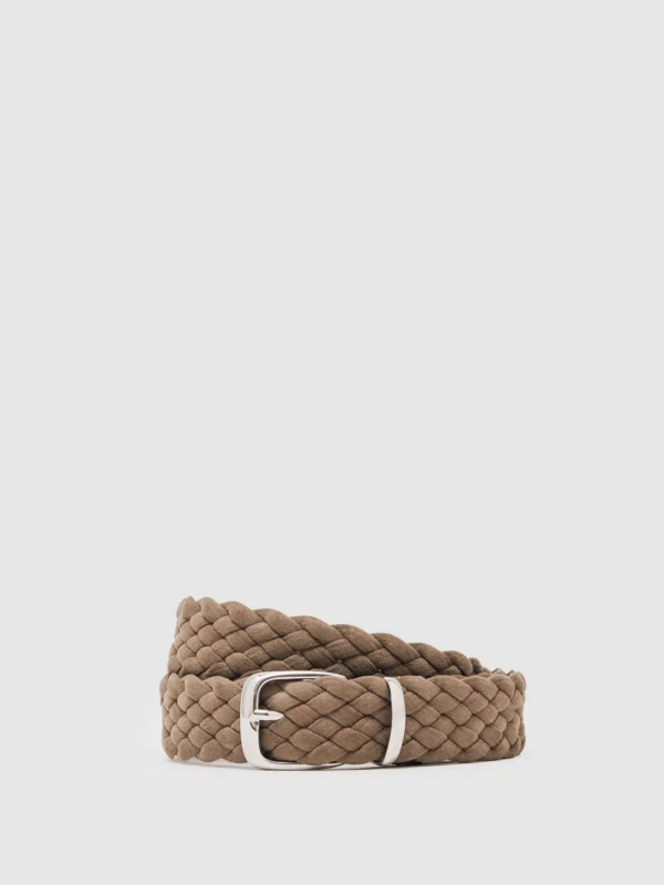 Reiss Light Stone Woven Belt