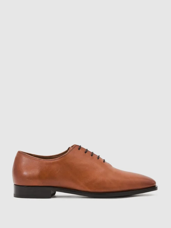 Reiss Light Tan Leather Lace-up Oxford Shoes