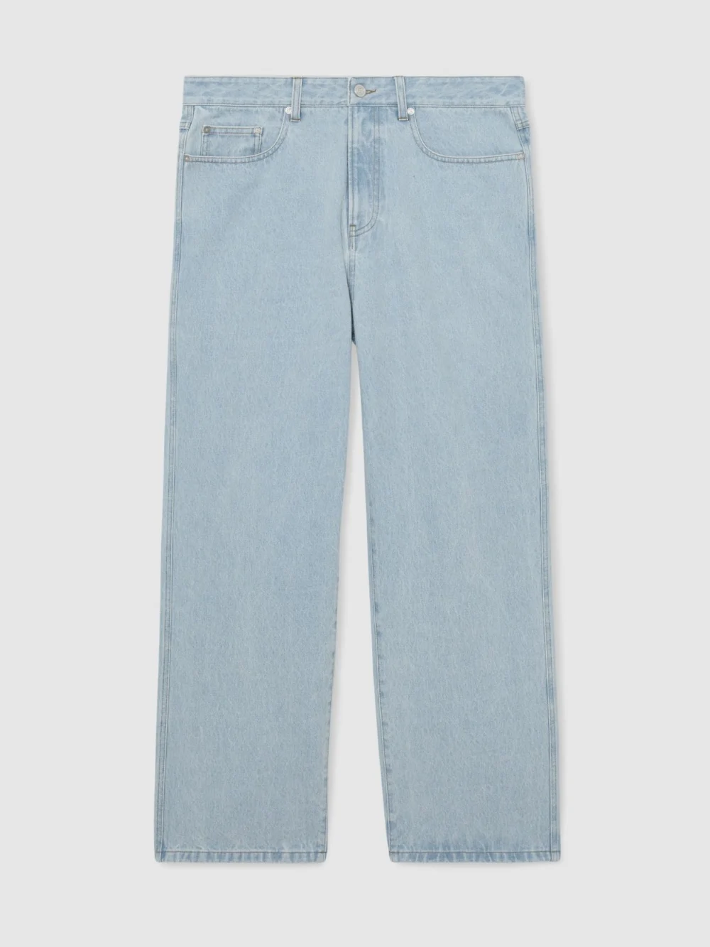 Reiss Light Wash Blue Monogram Relaxed-fit Jeans, view 2