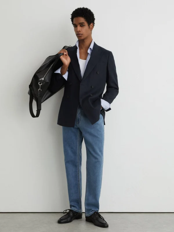 Reiss Light Wash Blue Straight-leg Jeans