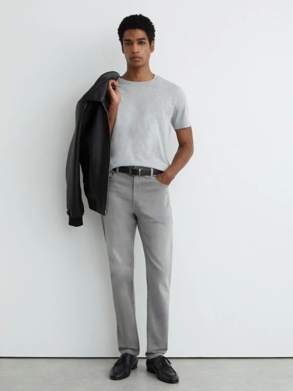Reiss Light Washed Grey Cotton-blend Slim-fit Jeans