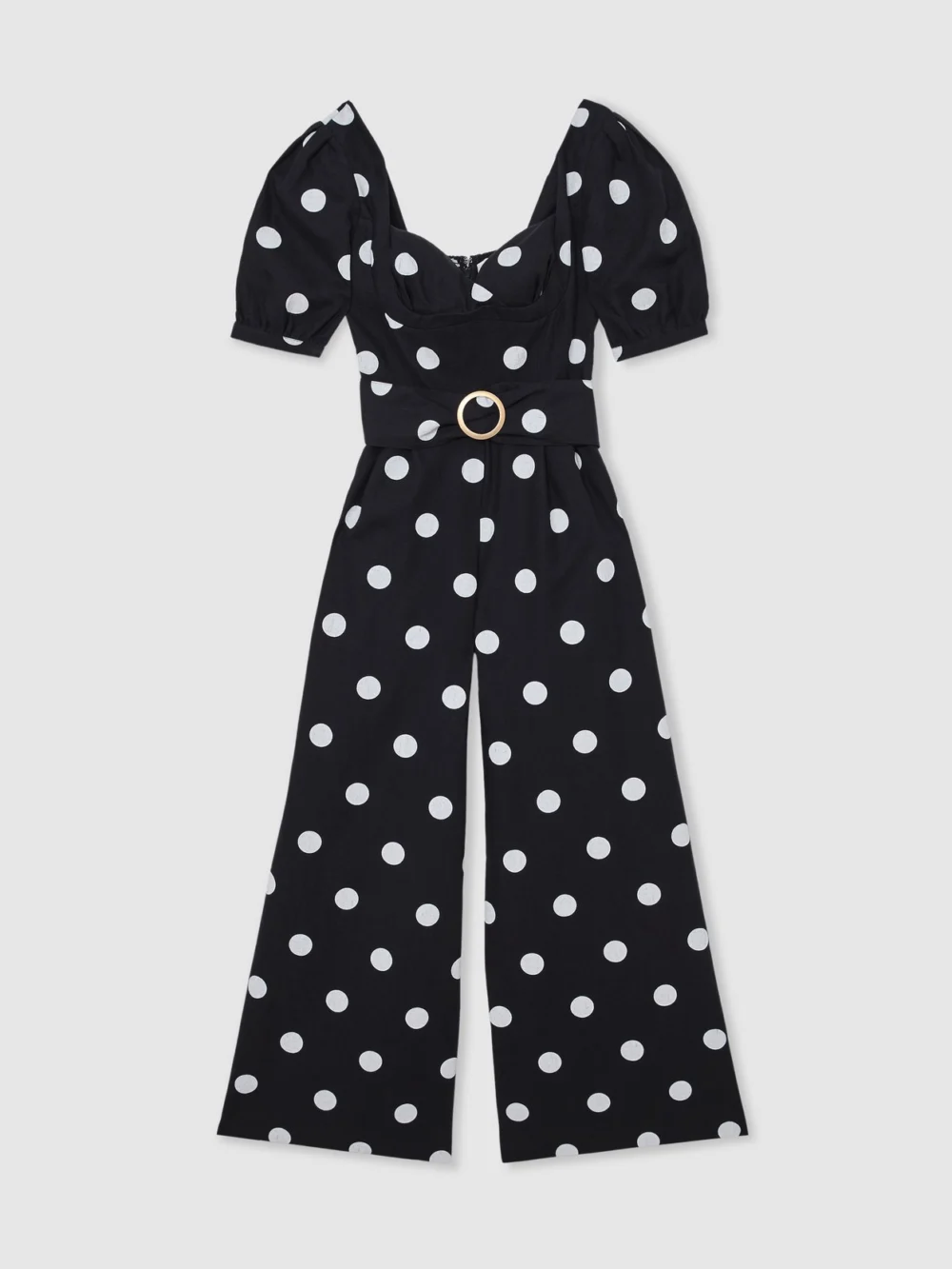 Reiss Linen Polka-dot Wide-leg Jumpsuit, view 2
