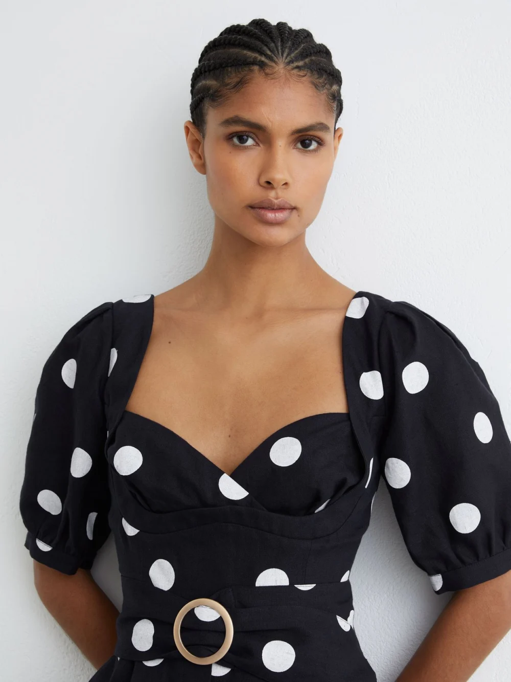 Reiss Linen Polka-dot Wide-leg Jumpsuit, view 4