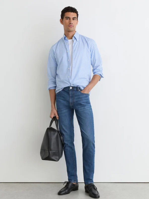 Reiss Maddison Mid Blue Wash Tapered Slim-fit Jeans