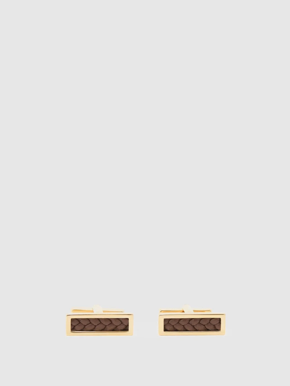 Reiss Marlin Gold & Brown Bar Cufflinks in gold/brown