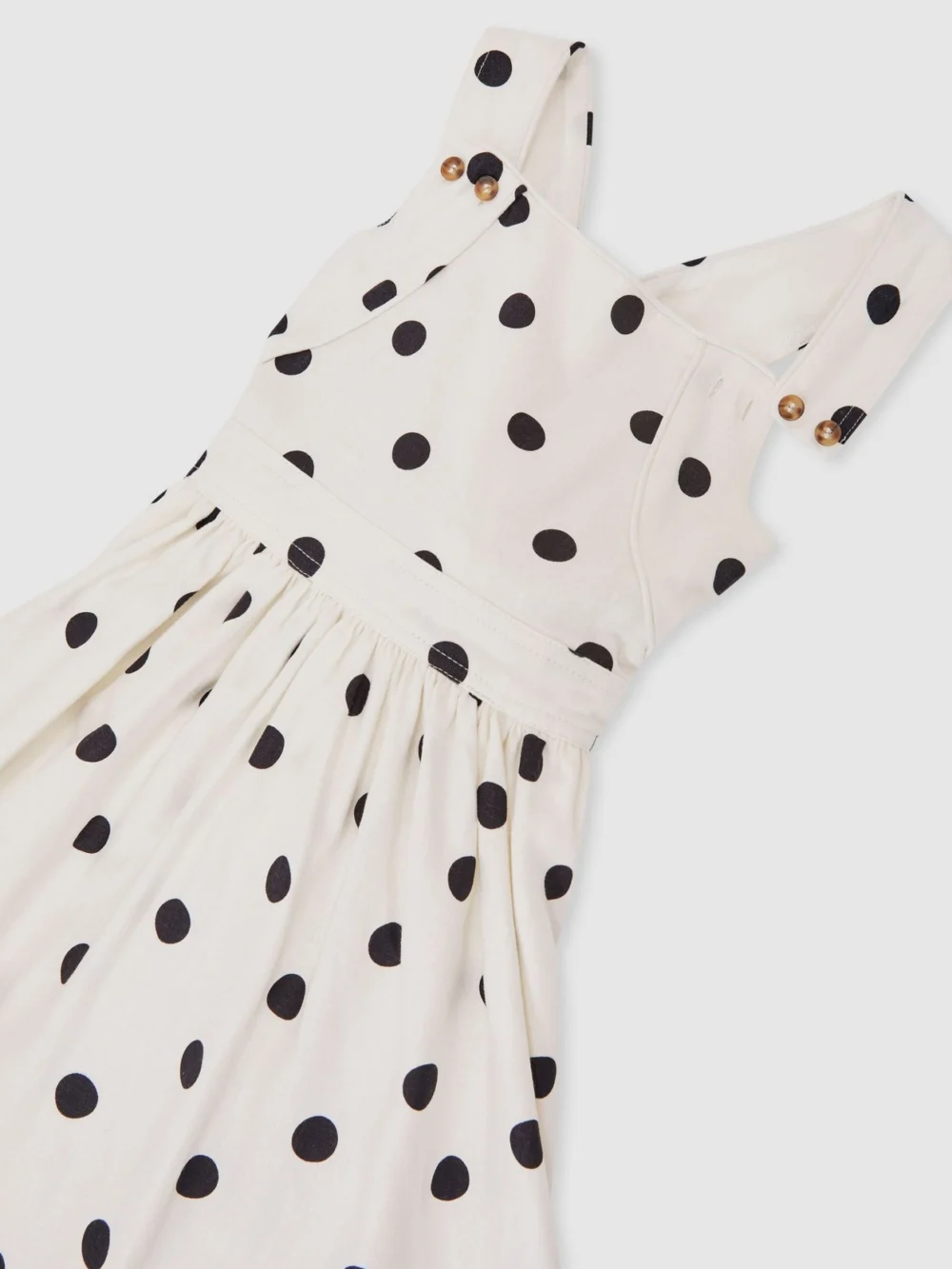 Reiss Matilda Spot 9-13 yrs Linen-blend Polka-dot Midi Dress, 10-11 Years, view 3