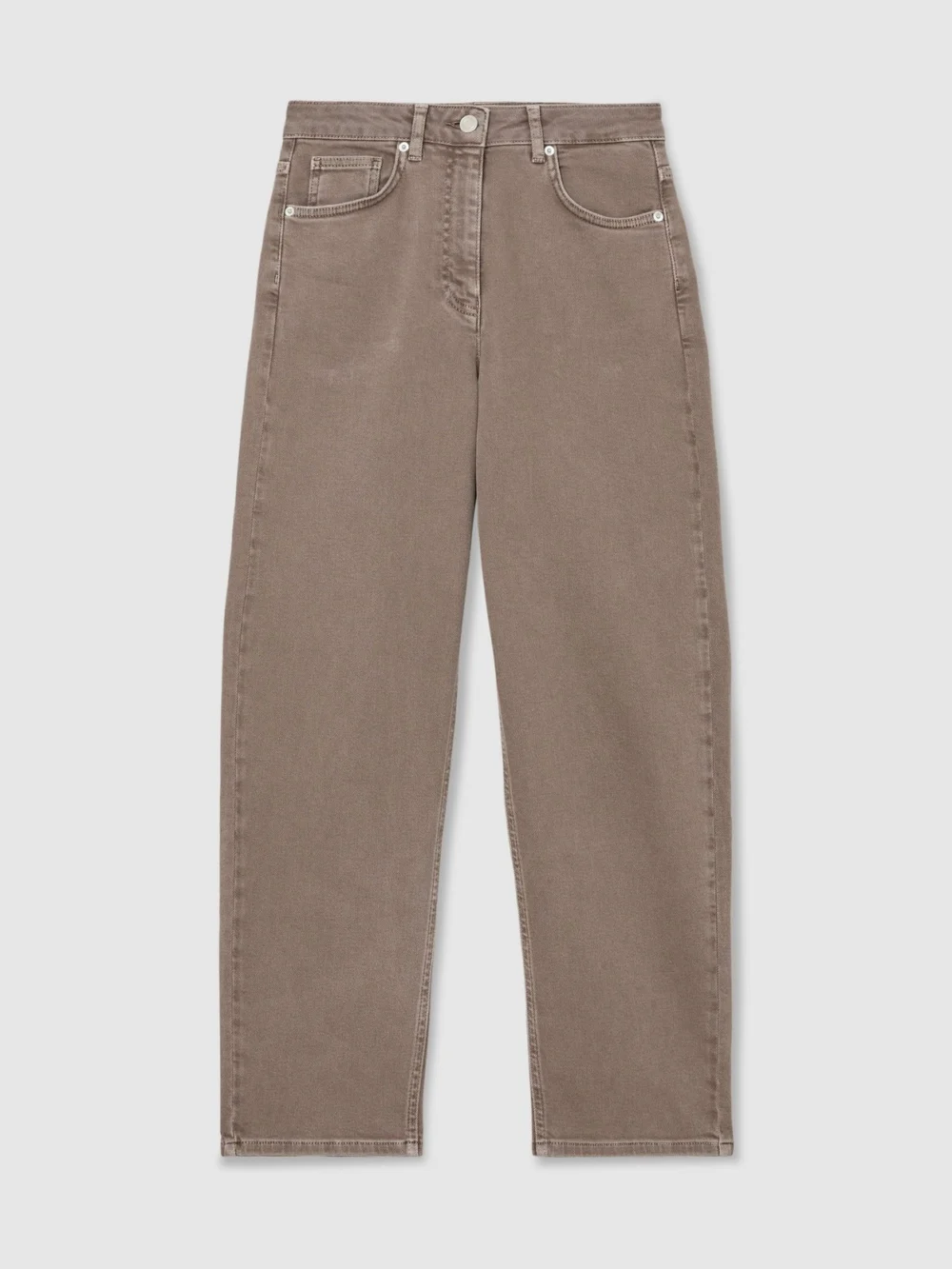 Reiss Mauve Neutral Mid-rise Straight-leg Jeans, view 6