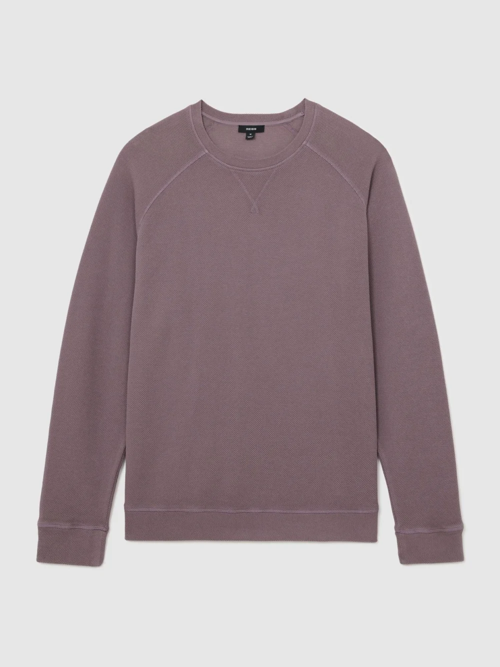 Reiss Mauve Pink Cotton-piqué Garment-dyed Sweatshirt, view 2
