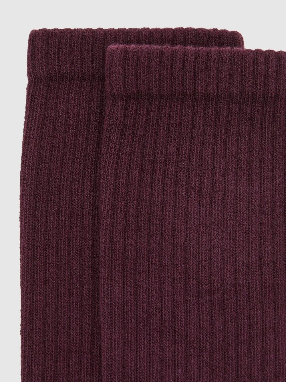Reiss Maxim Men's Bordeaux Cotton-blend Ribbed Socks, view 3