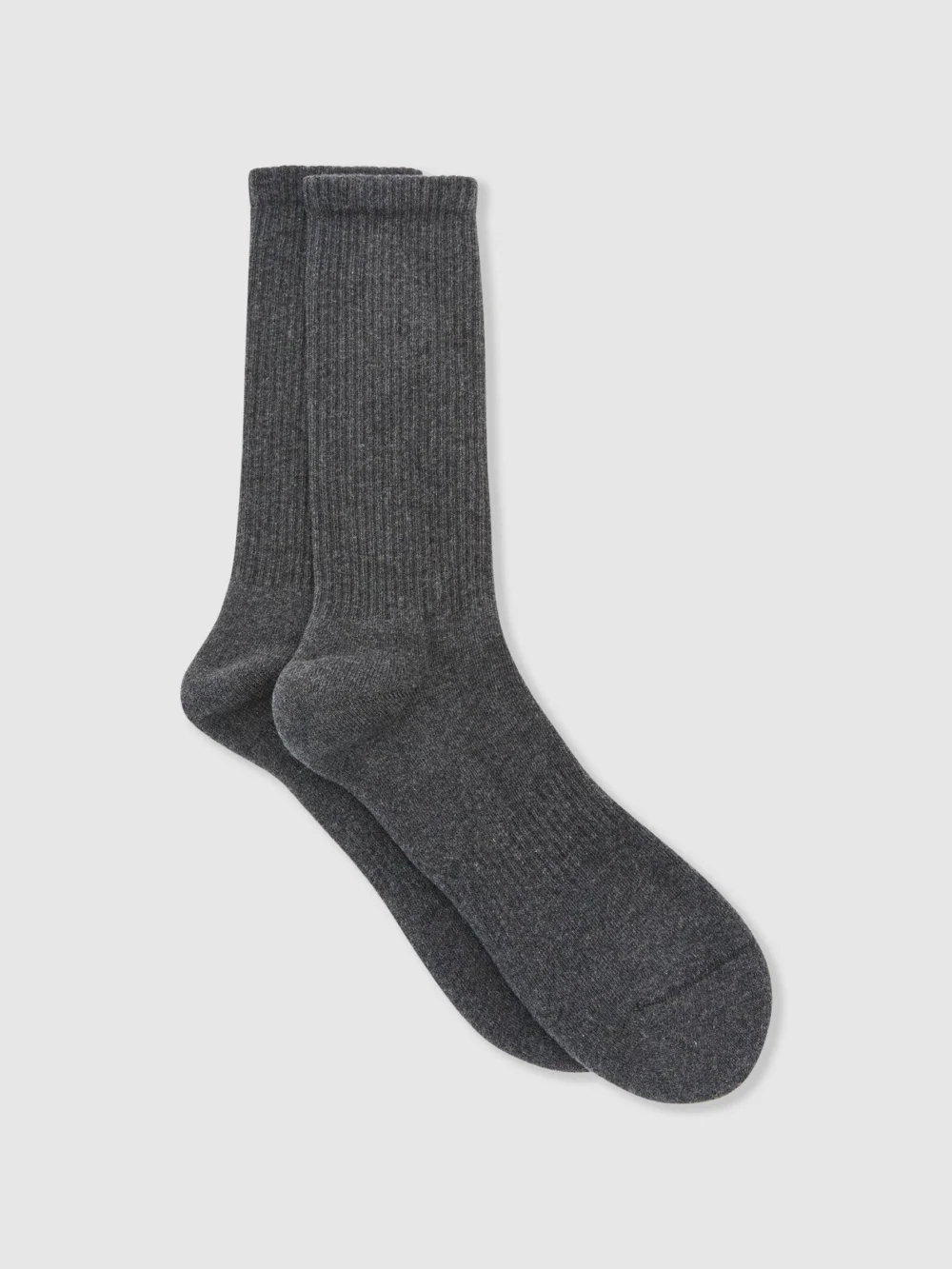Reiss Maxim Men's Charcoal Grey Cotton-blend Ribbed Socks