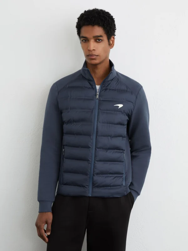 Reiss McLaren X McLaren F1 Team Airforce Blue Racing Hybrid Quilted Jacket